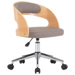 Vidaxl chaise pivotante  manger taupe bois courb et tissu