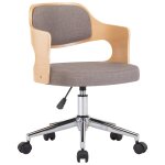 Vidaxl chaise pivotante à manger taupe bois courbé et tissu Vidaxl chaise pivotante à manger taupe bois courbé et tissu