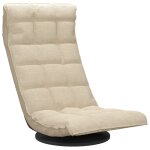 Vidaxl chaise pivotante de sol cr�me tissu