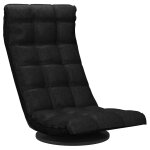 Vidaxl chaise pivotante de sol noir tissu