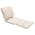 Vidaxl chaise pliable de sol cr�me microfibre