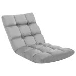 Vidaxl chaise pliable de sol gris clair microfibre