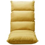 Vidaxl chaise pliable de sol jaune moutarde tissu