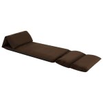 Vidaxl chaise pliable de sol marron microfibre