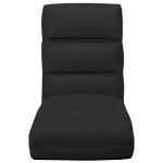 Vidaxl chaise pliable de sol noir similicuir