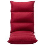 Vidaxl chaise pliable de sol rouge bordeaux tissu