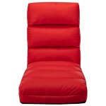 Vidaxl chaise pliable de sol rouge similicuir