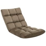Vidaxl chaise pliable de sol taupe microfibre