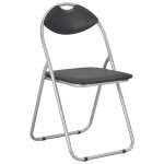 Vidaxl chaises pliantes 4 pi�ces en similicuir noir