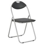 Vidaxl chaises pliantes 6 pi�ces en similicuir noir