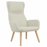 Vidaxl chaise de relaxation blanc cr�me velours