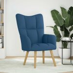 Vidaxl chaise de relaxation bleu tissu