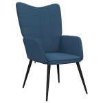Vidaxl chaise de relaxation bleu tissu Vidaxl chaise de relaxation bleu tissu