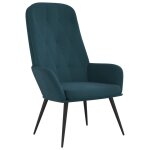 Vidaxl chaise de relaxation bleu velours Vidaxl chaise de relaxation bleu velours