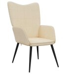 Vidaxl chaise de relaxation crme tissu