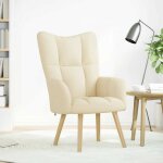 Vidaxl chaise de relaxation crème tissu Vidaxl chaise de relaxation crème tissu