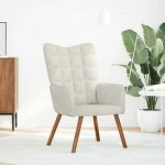 Vidaxl chaise de relaxation cr�me velours