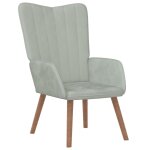 Vidaxl chaise de relaxation gris clair velours