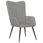 Vidaxl chaise de relaxation gris clair velours