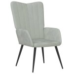 Vidaxl chaise de relaxation gris clair velours