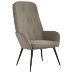 Vidaxl chaise de relaxation gris clair velours Vidaxl chaise de relaxation gris clair velours