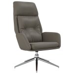 Vidaxl chaise de relaxation gris cuir vritable