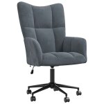 Vidaxl chaise de relaxation gris fonc velours