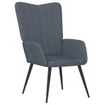 Vidaxl chaise de relaxation gris fonc velours