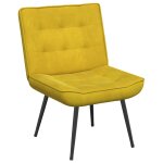 Vidaxl chaise de relaxation jaune 64x74x84 cm velours