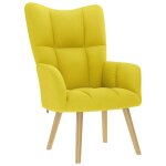 Vidaxl chaise de relaxation jaune clair tissu