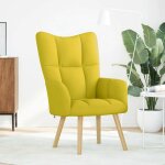 Vidaxl chaise de relaxation jaune clair tissu Vidaxl chaise de relaxation jaune clair tissu