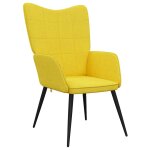 Vidaxl chaise de relaxation jaune moutarde tissu