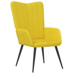 Vidaxl chaise de relaxation jaune moutarde velours