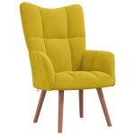 Vidaxl chaise de relaxation jaune moutarde velours