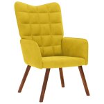 Vidaxl chaise de relaxation jaune velours