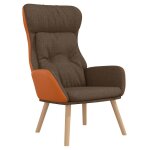 Vidaxl chaise de relaxation marron tissu et pvc