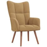 Vidaxl chaise de relaxation marron velours