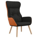 Vidaxl chaise de relaxation noir tissu et pvc