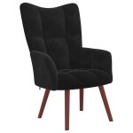 Vidaxl chaise de relaxation noir velours