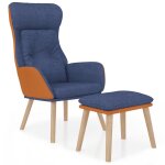 Vidaxl chaise de relaxation avec repose - pied bleu similicuir et tissu