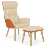 Vidaxl chaise de relaxation avec repose - pied cr�me similicuir et tissu