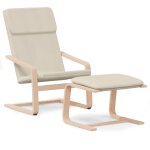 Vidaxl chaise de relaxation avec repose - pied crème tissu Vidaxl chaise de relaxation avec repose - pied crème tissu