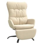 Vidaxl chaise de relaxation avec repose - pied cr�me tissu