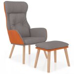 Vidaxl chaise de relaxation repose - pied gris clair similicuir et tissu