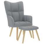 Vidaxl chaise de relaxation avec repose - pied gris clair tissu