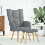 Vidaxl chaise de relaxation avec repose - pied gris clair tissu Vidaxl chaise de relaxation avec repose - pied gris clair tissu