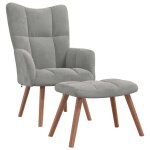 Vidaxl chaise de relaxation avec repose - pied gris clair velours
