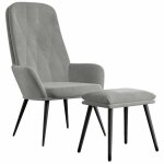 Vidaxl chaise de relaxation avec repose - pied gris clair velours