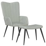 Vidaxl chaise de relaxation avec repose - pied gris clair velours