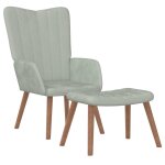 Vidaxl chaise de relaxation avec repose - pied gris clair velours